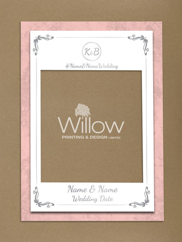 Personalised Wedding Pink Marble And White Circled Initialed Social Media Frame