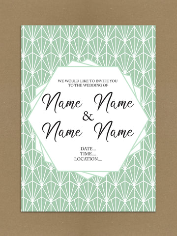 Personalised Wedding Geometric Themed Invitations from Willow Printing & Design