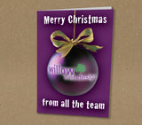 Christmas Cards for Business with Your Company Logo & Personal Message in Bauble
