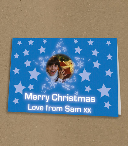 Christmas Cards for Family, Your Photo inserted into our stars personal message cards