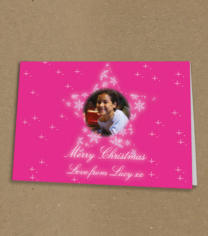 Christmas Cards for Family, Your Photo inserted into our stars personal message cards