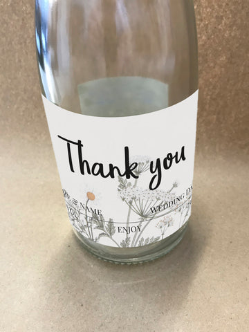 WD11 - Personalised Wedding Floral Bottle Label