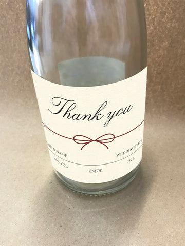 WD12 - Personalised Wedding Bow Bottle Label