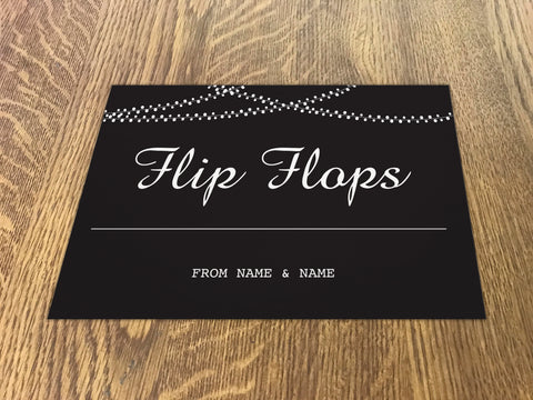 WD10 - Personalised Wedding Black Bunting Flip Flop Sign