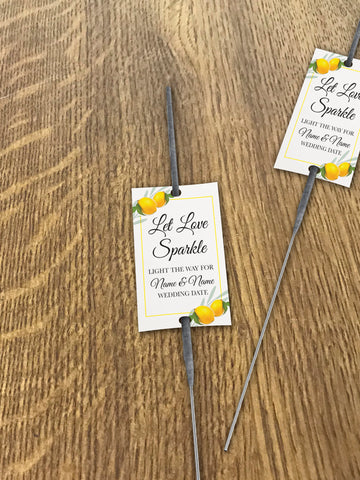 WD14 - Personalised Wedding Fresh Lemon Sparkler Tags