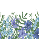 Funeral Order of Service in Blue and Purple Flower Design