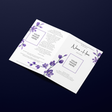 Funeral Order of Service in Purple Flowers design