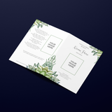 Funeral Order of Service in Green Leaves design