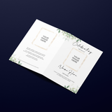 Funeral Order of Service in Eucalyptus Leaves
