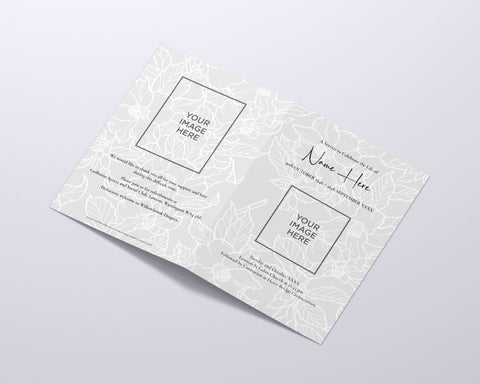 Funeral Order of Service in Grey Roses
