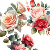 Funeral Order of Service in Pink and Red Roses