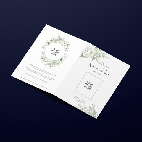 Funeral Order of Service in White Roses