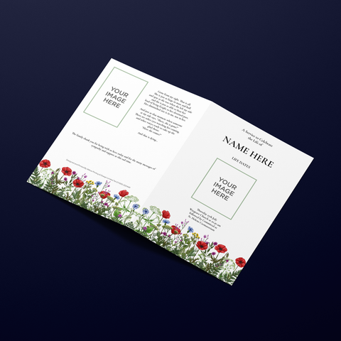Funeral Order of Service in Wildflowers