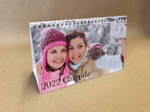 2024 Personalised Family, Friends, Pets Photo Desk Easel / Desk Calendars - Serif Font