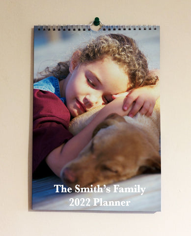 2025 Family Organiser Personalised for Family, Friends, Pets Photo Wall Calendar Serif Font
