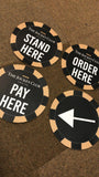 Order Here, Pay Here, Collect Here and Arrow Floor Safety Stickers