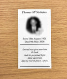 Funeral Order of Service Attendance Cards - Laminated