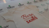 WWS04 - Born To Support Saints Baby Vest, example for St Helens RLFC - COYS