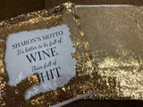 Motto It's Better to Be Full of Wine, Vodka or Gin Personalised Sequin Cushion Cover