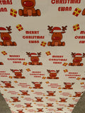 Personalised Christmas Wrapping Paper with Cute Reindeer Design for Boys & Girls