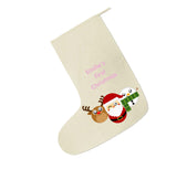 Cute Personalised Reindeer, Santa, Snowman Christmas Santa Stocking for girls & boys