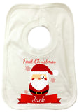 BB07 - Cute Santa's First Christmas Personalised Baby Bib