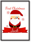 BB07 - Cute Santa's First Christmas Personalised Print