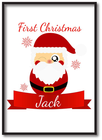 BB07 - Cute Santa's First Christmas Personalised Print