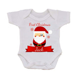 BB07 - Cute Santa's First Christmas Personalised Baby Bib