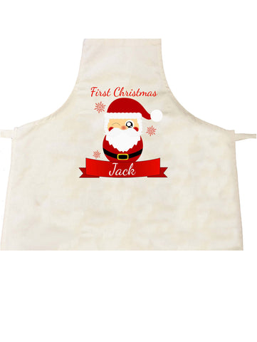 Cute Santa's First Christmas Personalised Apron