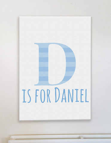 Personalised Child Initial and Name Beautiful Canvas Print ideal for Nursery or Child Bedroom