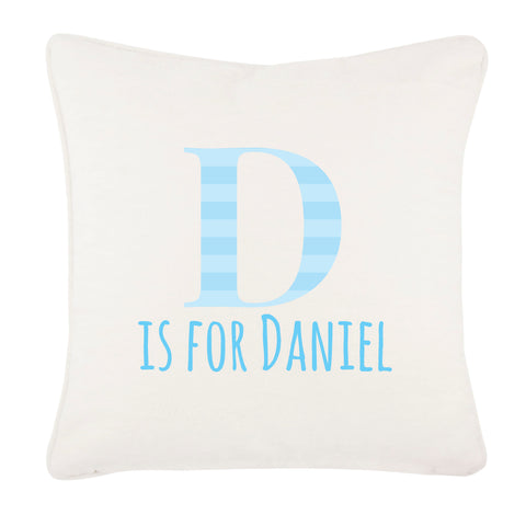 Personalised Initial Name Boy's and Girl's Canvas Cushion Cover