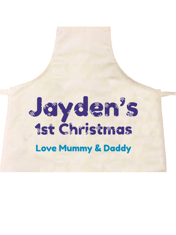 Snowflake letters for Baby Personalised Apron