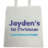 BB09 - Snowflake letters for Baby Personalised Canvas Bag for Life