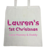 BB09 - Snowflake letters for Baby Personalised Canvas Bag for Life