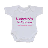 BB09 - Christmas Personalised Snowflake Baby Vest