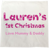 BB09 - Snowflake letters for Baby Personalised Tea Towel