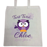 BB21 - Owl Personalised Canvas Bag for Life