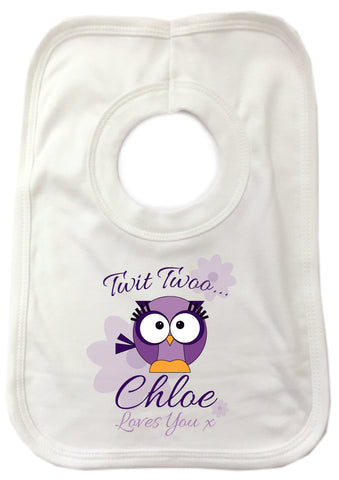BB21 - Owl Personalised Baby Bib