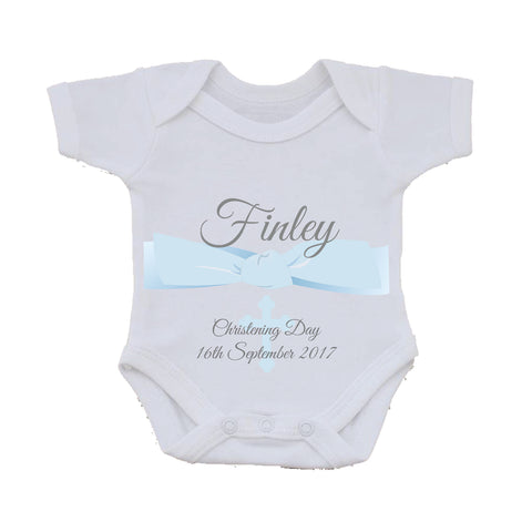 BC04 - Personalised Christening / Baptism Baby Vest - Baby Boy or Girl