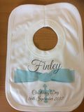 BC04 - Personalised Christening / Baptism Baby Bib - Baby Boy or Girl