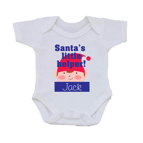 BB15 - Christmas Personalised Santa's Little Helper Baby Vest