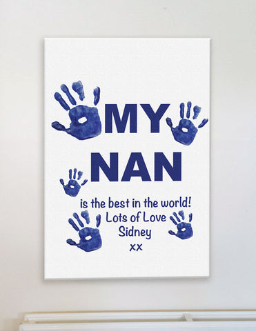 CB10 - My Mum/Nan is the best in the world! Lots of Love (Name(s)) xx Personalised Canvas Print