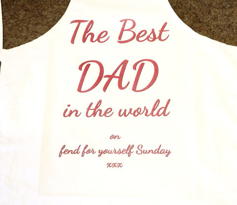FD16 - The Best Dad in the World on Fend for Yourself Sunday Personalised Apron