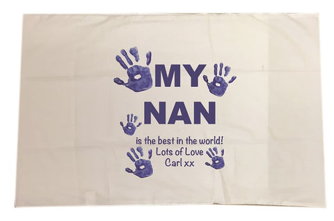 CB10 - My Mum/Nan is the best in the world! Lots of Love xx Personalised White Pillow Case Cover