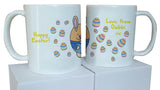 EA07 - Personalised Happy Easter (Name) Eggs and Bunny Mug & White Box