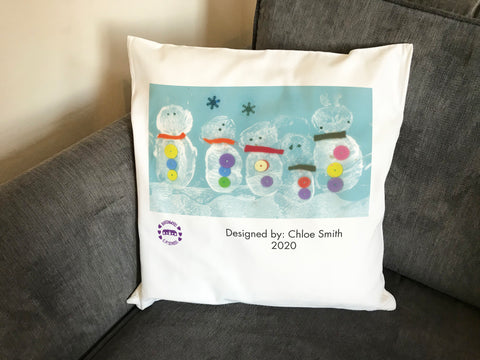 Burtonwood CP School Personalised Cushion Cover with Child's Drawing
