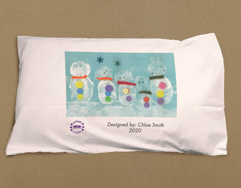 Burtonwood CP School Personalised White Pillowcase with Child's Drawing