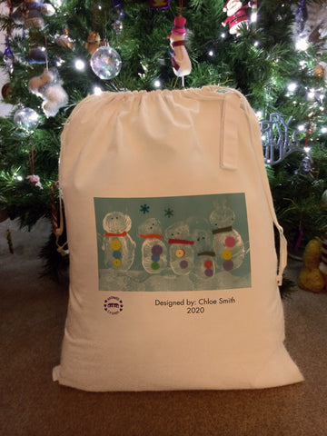 Burtonwood CP School Personalised Santa Sack with Child's Drawing