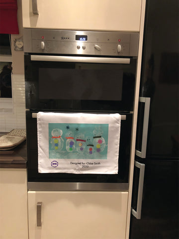 Burtonwood CP School Personalised Tea Towel with Child's Drawing